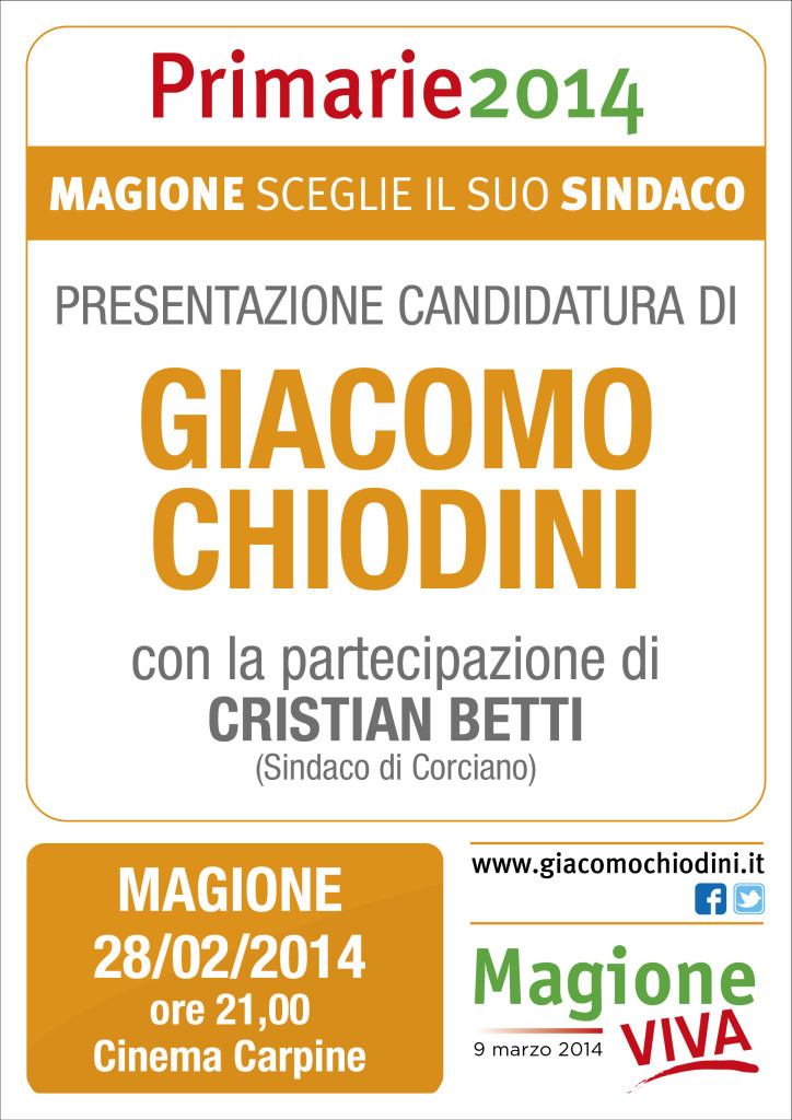 CHIODINI presenta candidatura primarie Magione 2014
