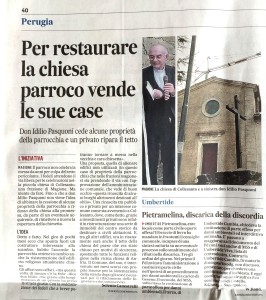 Il Messaggero Umbria, Selenio Canestrelli su Collesanto